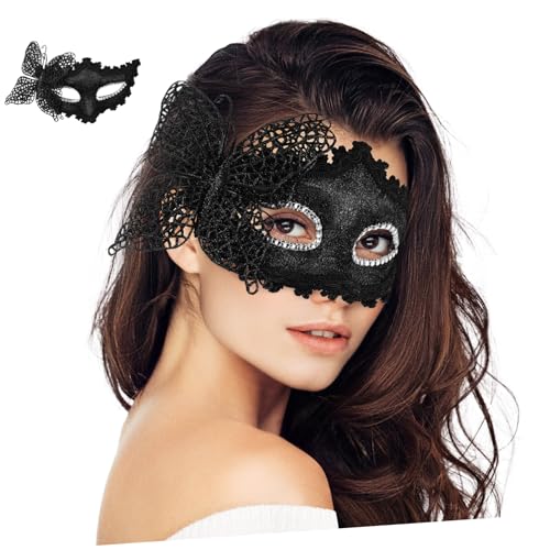 POPETPOP Venezianische Spitzenmaske Damen Halbmaske Leichtes Material Elegante Karnevalsmaskenball Accessoire Für Fasching Halloween Kostüm Festliche Party POPETPOP Venezianische Spitzenmaske Damen Halbmaske Leichtes Material Elegante Karnevalsmaskenball Accessoire Für Fasching Halloween Kostüm Festliche Party von POPETPOP