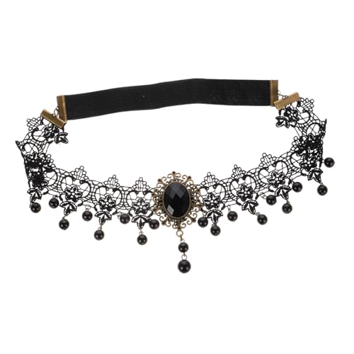 POPETPOP Vintage Gothic Halloween Haarband mit Schwarzer Spitze und Tasseln Weiches Bequemes Stoff Accessoire für Karneval Masquerade und Alternative Kostüme für Damen mit Edlem Vampir POPETPOP Vintage Gothic Halloween Haarband mit Schwarzer Spitze und Tasseln Weiches Bequemes Stoff Accessoire für Karneval Masquerade und Alternative Kostüme für Damen mit Edlem Vampir von POPETPOP
