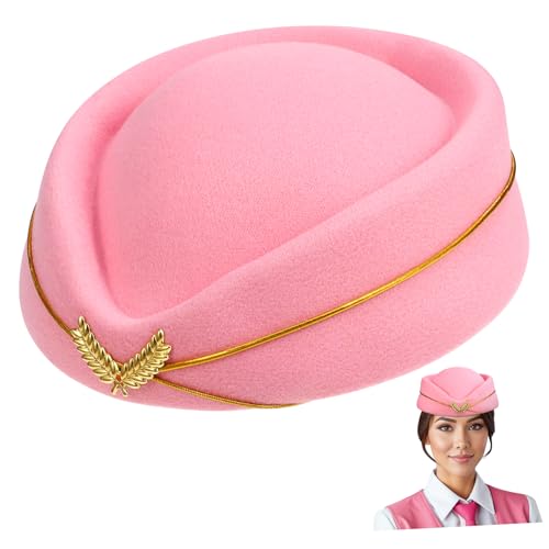 POPETPOP Vintage Stewardess Hut für Damen Cosplay Kopfbedeckung Stilvolle Mütze für Halloween Tanzpartys und Ergonomisches Design Langlebige Materialien POPETPOP Vintage Stewardess Hut für Damen Cosplay Kopfbedeckung Stilvolle Mütze für Halloween Tanzpartys und Ergonomisches Design Langlebige Materialien von POPETPOP