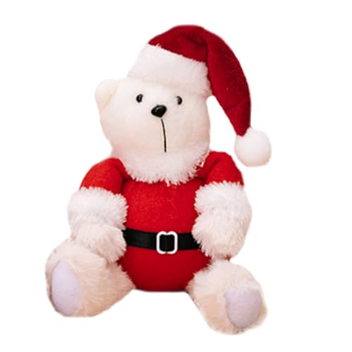 POPETPOP Weihnachtsbärenpuppe Kuscheltier süßer Bär süße Bärenpuppe Weihnachten ausgestopfter Bär Süßes Stofftier Weihnachtsfeier gefallen bequemer Kuschelbär Bär Puppe Plüsch von POPETPOP