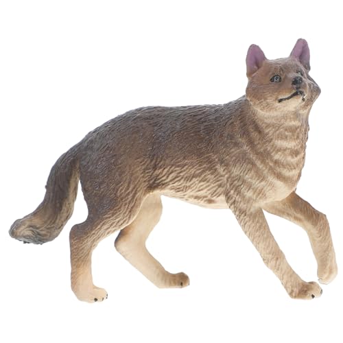 POPETPOP Wolfsfigur aus Kunststoff Realistisches Wildtiermodell für Kognitive Dekoration für Zuhause Mini Tierfigur für Garten und Schreibtisch Wolf Statue von POPETPOP