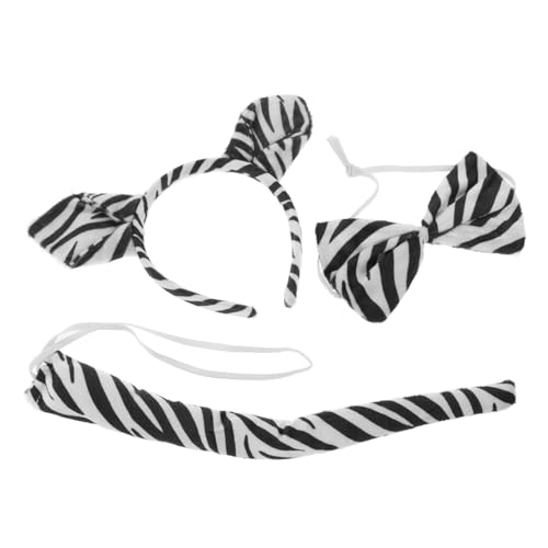 POPETPOP Zebra Ohren Haarreif Teiliges Cosplay Accessoires für Karneval Halloween Tier Kostüm Party Zubehör Langlebig und für Fasching Maskerade von POPETPOP
