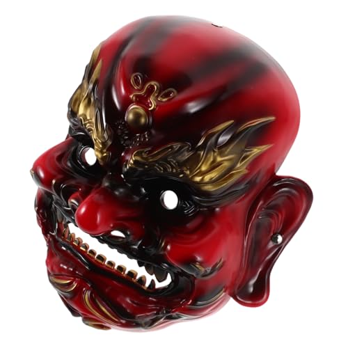 POPETPOP der Vermögensmaske der des Reichtums Männer Halloween Maske gruselige Masken Maske Kopfbedeckung Cosplay-Maske gruselige Vogelscheuchenmaske Harz rot von POPETPOP