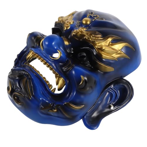 POPETPOP der Vermögensmaske realistische Kopfbedeckung Kostüm Halloween-Masken beängstigend gruselige Halloween-Maske gruselige Masken für Dämonenmaske Harz Blue von POPETPOP