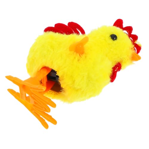 POPETPOP springendes Huhn Leuchtendes Kükenspielzeug Kuscheltier Huhn Quietschendes Hühnchen als Hundespielzeug gefülltes Hähnchen Hühnerflügelchen Hahn aufziehen Plastik von POPETPOP