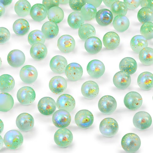 POPLAY Glasmurmeln, 1,5 cm, dekorative Glassteine, schillernd, hellgrün, runde Perlen für Marmorspiele, DIY, Weihnachten, Halloween, 120 Stück POPLAY Glasmurmeln, 1,5 cm, dekorative Glassteine, schillernd, hellgrün, runde Perlen für Marmorspiele, DIY, Weihnachten, Halloween, 120 Stück von POPLAY