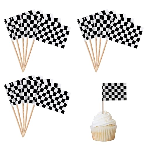 100 Stücke Karierte Rennflagge Zahnstocher Rennwagen Kuchen Toppers Schwarz und Weiß Karierte Cupcake Picks Flagge Dessert Flaggen Für Rennwagen-Party Geburtstag Hochzeitsfeier Tisch Dekoration 100 Stücke Karierte Rennflagge Zahnstocher Rennwagen Kuchen Toppers Schwarz und Weiß Karierte Cupcake Picks Flagge Dessert Flaggen Für Rennwagen-Party Geburtstag Hochzeitsfeier Tisch Dekoration von POPOYU
