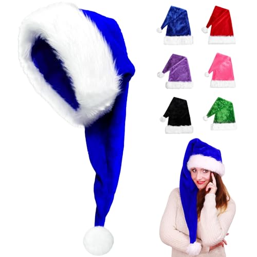 Weihnachtsmütze Nikolausmütze Kinder Plüsch,38cm Plüsch Nikolausmütze mit doppeltem Samt für Weihnachtsfeiern,Bequemes Dicker Klassischer Nikolausmütze für festliche Partys im neuen Jahr von POPOYU