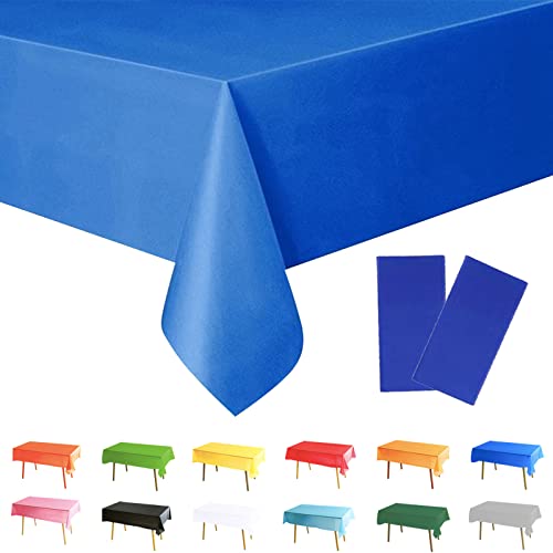 2Pcs 137*274cm Disposable Blue Table Cloth Table Covers,Union Jack King Charles III Coronation Souvenir Decoration Table Cloth,Plastic Blue Table Cloth Party for Picnic,Birthday Parties Decor von POPOYU