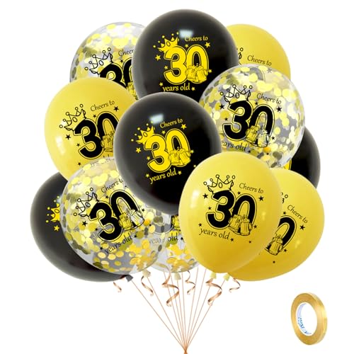 Gold Schwarz Luftballons 30. Geburtstag Deko,15 Stück Happy Birthday Luftballons Schwarz Gold Deko,30. Konfetti Zahlenballon,30. Geburtstag Deko Set für Männer Frauen 30 Geburtstag Party Dekoration Gold Schwarz Luftballons 30. Geburtstag Deko,15 Stück Happy Birthday Luftballons Schwarz Gold Deko,30. Konfetti Zahlenballon,30. Geburtstag Deko Set für Männer Frauen 30 Geburtstag Party Dekoration von POPOYU