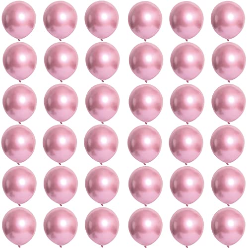 Kleine Luftballons Metallic Baby Pulver 5 Zoll für Party Glänzende,36 Stück Mini Metallisches Chrom Latex Luftballons Helium Ballons für Geburtstag,Hochzeit,Babyparty Graduierung Weihnachts Dekor von POPOYU