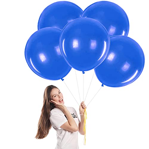 Luftballons Blau Groß 45cm/18 Zoll Ballons,5 Stück Riesen Latex Luftballons XXL Runde Helium Ballon Partyballon Deko für Geburtstag,Hochzeit,Geschlecht Offenbaren,Brautdusche,Babyparty Dekorationen von POPOYU