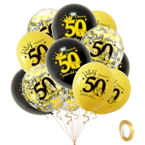 Gold Schwarz Luftballons 50. Geburtstag Deko,15 Stück Happy Birthday Luftballons Schwarz Gold Deko,50. Konfetti Zahlenballon,50. Geburtstag Deko Set für Männer Frauen 50 Geburtstag Party Dekoration Gold Schwarz Luftballons 50. Geburtstag Deko,15 Stück Happy Birthday Luftballons Schwarz Gold Deko,50. Konfetti Zahlenballon,50. Geburtstag Deko Set für Männer Frauen 50 Geburtstag Party Dekoration von POPOYU