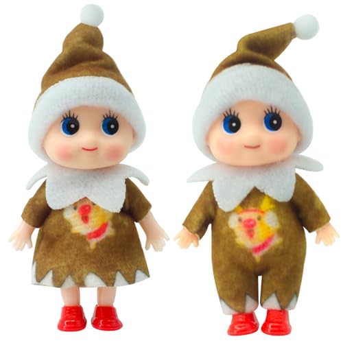 POPOYU Weihnachtselfen Figuren Mini Elfen, Christmas Elf Puppe Weihnachtselfen Weihnachten Kleine Geschenke Puppe Spielzeug für Mädchen Jungen Geschenk,Little Elf Puppe Spielzeug für Jungen Mädchen von POPOYU