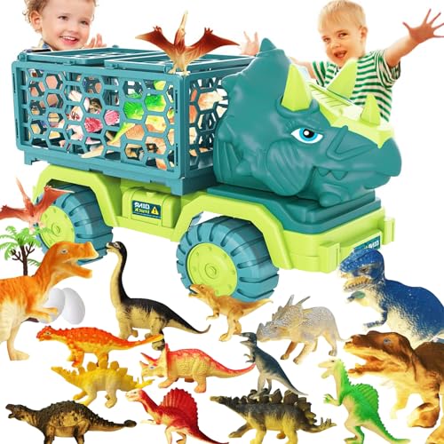 Dinosaurier-LKW-Spielzeug für Kinder von 3–5 Jahren,Dinosaur Truck Spielzeugauto,Triceratops-Transportauto-Transporter mit 12 Dino-Figuren,Geburtstags Geschenke für Jungen Mädchen ab 3 4 5 Jahre Dinosaurier-LKW-Spielzeug für Kinder von 3–5 Jahren,Dinosaur Truck Spielzeugauto,Triceratops-Transportauto-Transporter mit 12 Dino-Figuren,Geburtstags Geschenke für Jungen Mädchen ab 3 4 5 Jahre von POPOYU