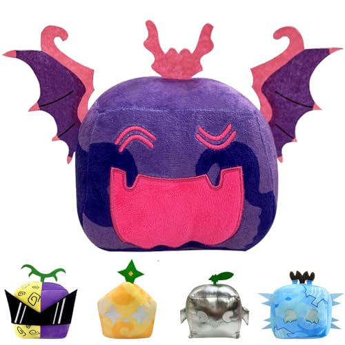 Blox Fruits Plüschtier,Süßes Früchte Anime Spiel Plüschtier,Bloxfruits Plush,Blox Früchte Plüsch Spielzeug,Bloxfruits Plüschfiguren,Bloxfruit Kuscheltier Plüschpuppe (Rosa + Lila) von POPOYU