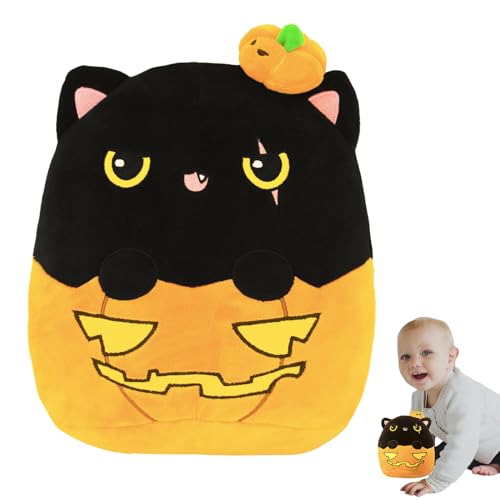 Halloween-Kürbiskatze Plüschkissen Neue kreative Halloween niedlich Kawaii Kissen Puppe Rosa Halloween Dekoratives Kissen für Kinder Jungen Mädchen Geburtstagsgeschenke weiches Bett/Sofa Dekorationen von POPOYU