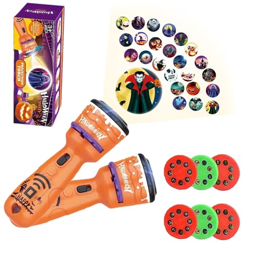 POPOYU 2Pcs Halloween Projektor Taschenlampe Kinder,Nacht Projektor Kind Projection Flashlight,Kaleidoskop Taschenlampe Diaprojektor Taschenlampe mit 24 Mustern für Halloween Kinder Geschenke POPOYU 2Pcs Halloween Projektor Taschenlampe Kinder,Nacht Projektor Kind Projection Flashlight,Kaleidoskop Taschenlampe Diaprojektor Taschenlampe mit 24 Mustern für Halloween Kinder Geschenke von POPOYU