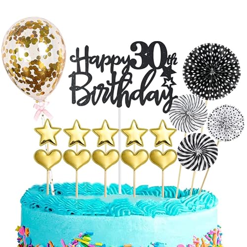 Tortendeko 30 Geburtstag Frau Mann,16 Stück Glitzer 30. Geburtstagstorte Topper,Schwarzes Gold Cake Topper Deko 30 Geburtstag,Happy 30th Birthday Kuchendeko,für 30. Geburtstag Party Kuchen Deko Tortendeko 30 Geburtstag Frau Mann,16 Stück Glitzer 30. Geburtstagstorte Topper,Schwarzes Gold Cake Topper Deko 30 Geburtstag,Happy 30th Birthday Kuchendeko,für 30. Geburtstag Party Kuchen Deko von POPOYU