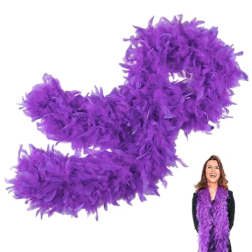 POPOYU Lila Federboa,Boa für Damen und Mädchen,80g 2m/6.6ft Natürliche Truthah Feder-Boa,Lila Federboa Halt für Straßenfasching,Geburtstagsfeier,Konzert,Karneval,Tischdeko, Halloween,Weihnachtsfeier POPOYU Lila Federboa,Boa für Damen und Mädchen,80g 2m/6.6ft Natürliche Truthah Feder-Boa,Lila Federboa Halt für Straßenfasching,Geburtstagsfeier,Konzert,Karneval,Tischdeko, Halloween,Weihnachtsfeier von POPOYU