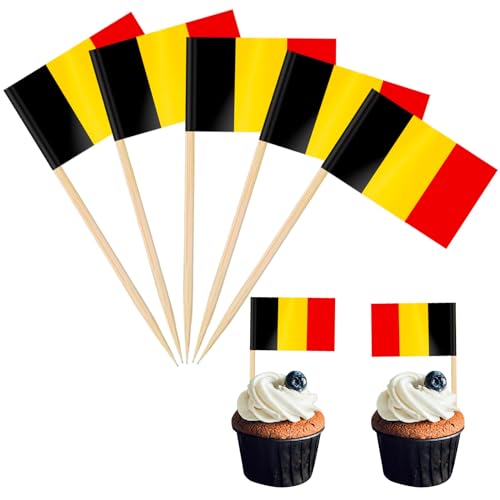 POPOYU 100 Stück Belgien Zahnstocher Flaggen,Belgien Flagge Fahne Klein Cocktail Tischdeko für Belgien Deko Em 2024,Euro,Eurovision Contest,Olympische Cupcake-Topper,Zahnstocher,Pub-deko POPOYU 100 Stück Belgien Zahnstocher Flaggen,Belgien Flagge Fahne Klein Cocktail Tischdeko für Belgien Deko Em 2024,Euro,Eurovision Contest,Olympische Cupcake-Topper,Zahnstocher,Pub-deko von POPOYU