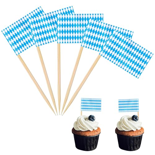 POPOYU 100 Stück Bayern Oktoberfest Zahnstocher Flaggen,Oktoberfest Flagge Fahne Klein Cocktail Tischdeko für Bayerisches Oktoberfest Deko Obst Geschirr Cupcake-Topper,Zahnstocher,Pub-deko POPOYU 100 Stück Bayern Oktoberfest Zahnstocher Flaggen,Oktoberfest Flagge Fahne Klein Cocktail Tischdeko für Bayerisches Oktoberfest Deko Obst Geschirr Cupcake-Topper,Zahnstocher,Pub-deko von POPOYU