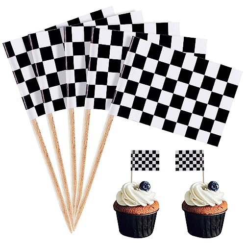 POPOYU 100 Stück F1 Zielflagge Zahnstocher Flaggen,Rennauto Flagge Fahne Klein Cocktail Tischdeko für Rennauto Deko Kindergeburtstag Cupcake-Topper,Zahnstocher,Pub-deko POPOYU 100 Stück F1 Zielflagge Zahnstocher Flaggen,Rennauto Flagge Fahne Klein Cocktail Tischdeko für Rennauto Deko Kindergeburtstag Cupcake-Topper,Zahnstocher,Pub-deko von POPOYU