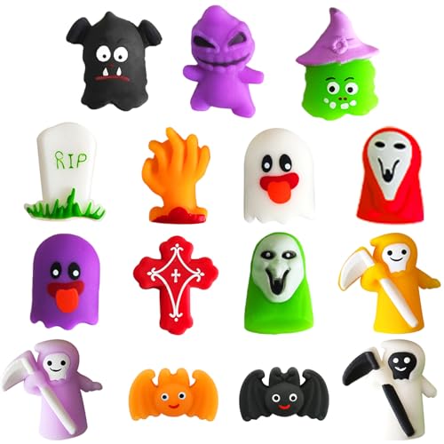 POPOYU 15Pcs Halloween Mochi Squishy Spielzeug, Halloween Mini Kawaii Moji, Halloween Squeeze Soft Fidget Spielzeug gehören Kürbisfledermäuse Spinne für Halloween Party Taschen Füllstoffe Kinder POPOYU 15Pcs Halloween Mochi Squishy Spielzeug, Halloween Mini Kawaii Moji, Halloween Squeeze Soft Fidget Spielzeug gehören Kürbisfledermäuse Spinne für Halloween Party Taschen Füllstoffe Kinder von POPOYU