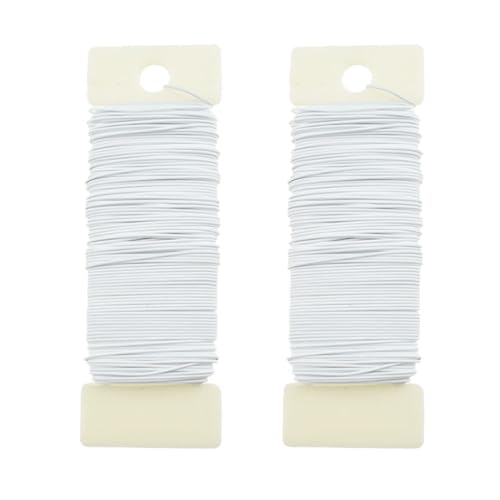 POPOYU 2 Rollen Bindedraht Weiß,Draht Blumen Basteln,35M/0.65mm Blumendraht Weiß,Basteldraht Outdoor,Pflanzendraht Basteldraht,Draht Ummantelt Weißer,Weißer Deko Bindedraht für Rosen,Blumen&Basteln von POPOYU