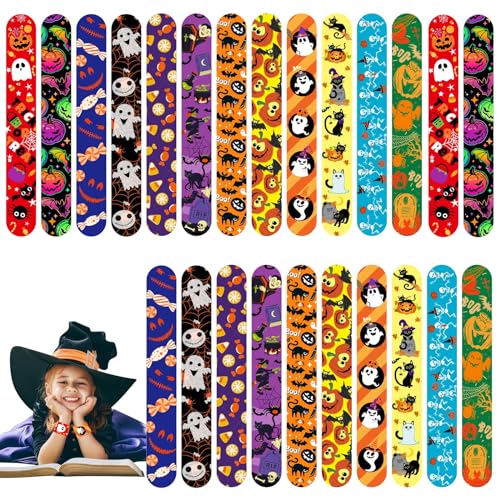POPOYU 24 Stück Halloween Schnapparmbänder Kinder,Halloween Armband Kindergeburtstag Gastgeschenke,Mitgebsel Halloween Geburtstag,Halloween Mitgebsel Slap Armbänder für Halloween Kleine Geschenke POPOYU 24 Stück Halloween Schnapparmbänder Kinder,Halloween Armband Kindergeburtstag Gastgeschenke,Mitgebsel Halloween Geburtstag,Halloween Mitgebsel Slap Armbänder für Halloween Kleine Geschenke von POPOYU
