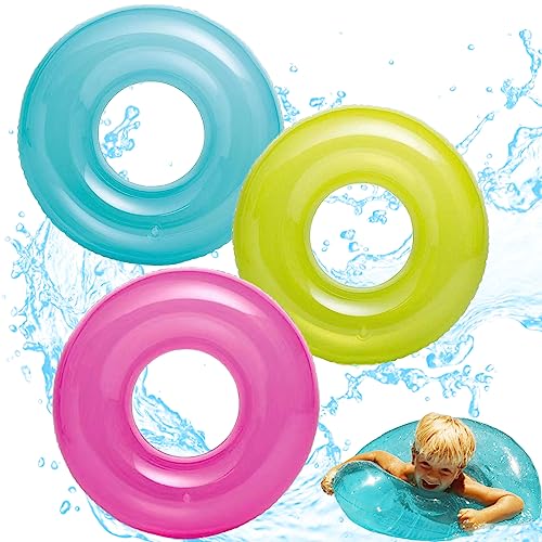 POPOYU 3 Stück Schwimmring Erwachsene,Schwimmring Kinder,Aufblasbare Badetiere Pool,35.8"/30" GroßPool Float Swimmingpool-Schwimmer,Sommer Wasser Schwimmreifen für Schwimmbad-Inflatable Swimming Ring von POPOYU