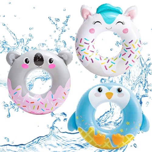POPOYU 3 Stück Schwimmring Erwachsene,Schwimmring Kinder,Aufblasbare Badetiere Pool,35.8"/30" GroßPool Float Swimmingpool-Schwimmer,Sommer Wasser Schwimmreifen für Schwimmbad-Partydekorationen POPOYU 3 Stück Schwimmring Erwachsene,Schwimmring Kinder,Aufblasbare Badetiere Pool,35.8"/30" GroßPool Float Swimmingpool-Schwimmer,Sommer Wasser Schwimmreifen für Schwimmbad-Partydekorationen von POPOYU