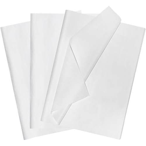 POPOYU 60 Blatt Seidenpapier Geschenkpapier Weiß,35x50cm Seidenpapier Verpackungsmaterial Papier Tissue Paper Packseide für Weihnachten GeburtstagHandwerk Geschenkverpackung Füller DIY Basteln von POPOYU