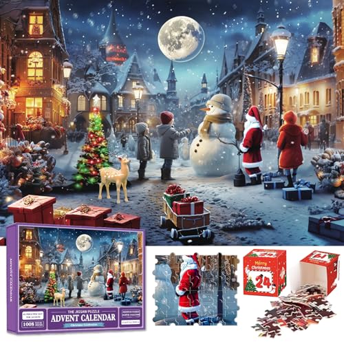 POPOYU Adventskalender Weihnachtspuzzle 2024,Adventskalender 2024 Kinder Erwachsene,Weihnachtsgeschenke Jigsaw Puzzle 1008 Teile,24 Boxen Adventskalender 2024 Jigsaw Puzzle für Mädchen Junge(50x70cm) POPOYU Adventskalender Weihnachtspuzzle 2024,Adventskalender 2024 Kinder Erwachsene,Weihnachtsgeschenke Jigsaw Puzzle 1008 Teile,24 Boxen Adventskalender 2024 Jigsaw Puzzle für Mädchen Junge(50x70cm) von POPOYU