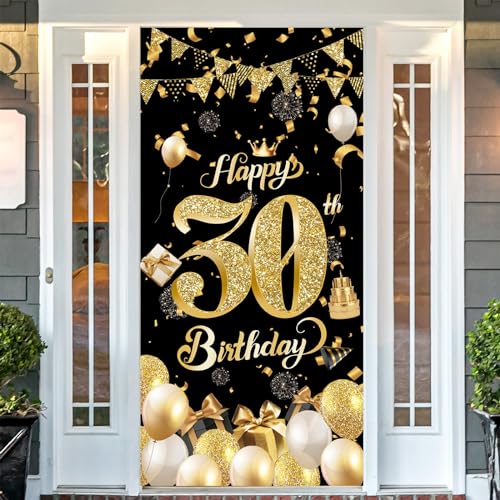 POPOYU Banner 30 Geburtstag Mann,Banner 30. Geburtstag Schwarz Gold,Türbanner 30.Geburtstags,Deko 30.Geburtstags Mann und Frauen,Poster Hintergrund für Geburtstagsbanner, Hintergrunddekorationen POPOYU Banner 30 Geburtstag Mann,Banner 30. Geburtstag Schwarz Gold,Türbanner 30.Geburtstags,Deko 30.Geburtstags Mann und Frauen,Poster Hintergrund für Geburtstagsbanner, Hintergrunddekorationen von POPOYU