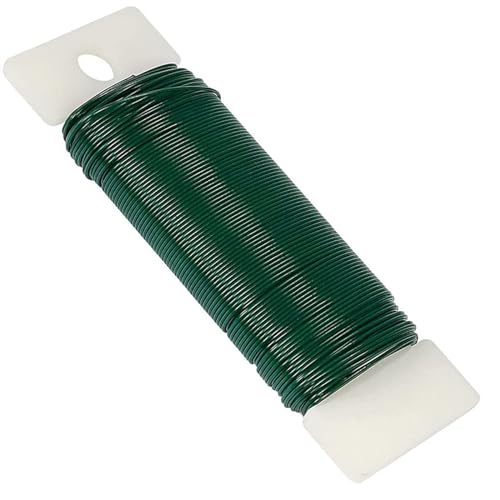 POPOYU Bindedraht Grün,Draht Blumen Basteln,35M/0.65mm Blumendraht Grün,Basteldraht Outdoor,Pflanzendraht Basteldraht,Draht Ummantelt Grüntön,Smaragdgrün Deko Bindedraht für Rosen,Blumen（1 Packung） von POPOYU