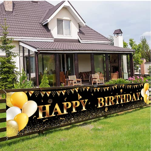 POPOYU Geburtstag Banner,Geburtstag Mann Deko,BannerGeburtstags Frau Schwarz Gold,BannerCheer toJahre,Hintergrund Banner.fürGeburtstags Party Dekorationen und Zubehör POPOYU Geburtstag Banner,Geburtstag Mann Deko,BannerGeburtstags Frau Schwarz Gold,BannerCheer toJahre,Hintergrund Banner.fürGeburtstags Party Dekorationen und Zubehör von POPOYU