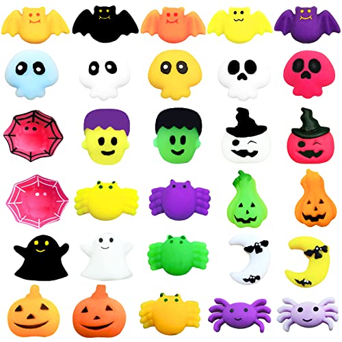 POPOYU Halloween Mini Mochi Squishy Set, 30 Stück Kawaii Soft Squeeze Spielzeug für Kinder, Stretchy Stress Relief für Taschenfüller POPOYU Halloween Mini Mochi Squishy Set, 30 Stück Kawaii Soft Squeeze Spielzeug für Kinder, Stretchy Stress Relief für Taschenfüller von POPOYU