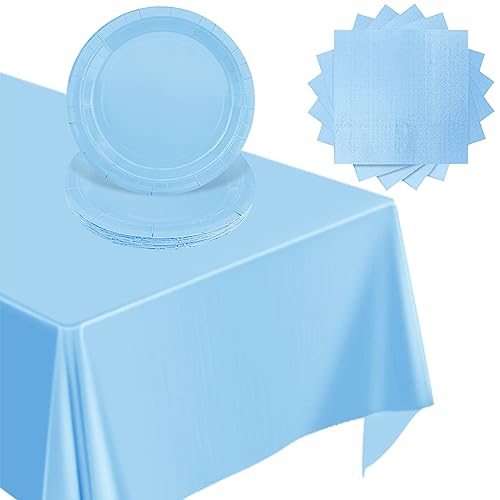POPOYU Partygeschirr Set Baby Blau,37 Stück Blau Party Geschirr Liefert Pappteller Servietten Tischdecke Pastellblau Partygeschirr Set für Kinder Elsa Geburtstagsparty Dekoration,Babyparty,Hochzeit POPOYU Partygeschirr Set Baby Blau,37 Stück Blau Party Geschirr Liefert Pappteller Servietten Tischdecke Pastellblau Partygeschirr Set für Kinder Elsa Geburtstagsparty Dekoration,Babyparty,Hochzeit von POPOYU