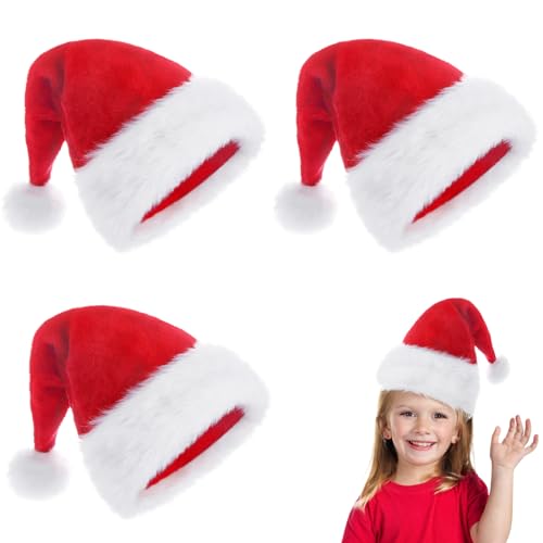 POPOYU Rote Weihnachtsmütze, Weihnachtsmütze für Kinder, WeihnachtsmützeWeihnachtsmütze für Weihnachten, Neujahr von POPOYU