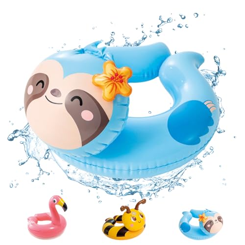 POPOYU Schwimmreifen Kinder 3-6 Jahre,Schwimmreifen Faultier Kinder,Schwimmtiere für Den Pool,Aufblasbare Schwimmtiere Faultier,Pool Tiere Aufblasbar Spielzeug für Schwimmbad-Party,Strand Partyzubehör von POPOYU