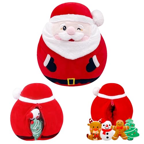 POPOYU Mutter und Kind Kuscheltier,Kawaii Plüsch Stofftier,Mutter und Kind Plüschtier Nikolaus Stofftier Weihnachtsmann für Kinder Sofa Schlafzimmer Dekoration Spielzeug Weihnachten Neujahr Geschenk von POPOYU