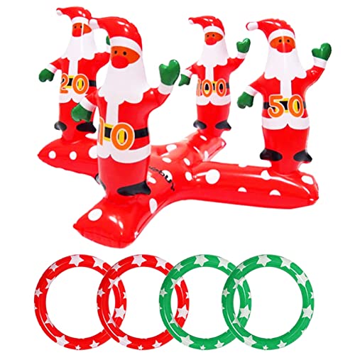 POPOYU Weihnachten Ringwurfspiel Erwachsene,Aufblasbare Werfen Spiel Aufblasbares Weihnachtsspiele,Familien Weihnachtsparty Spiel Weihnachten Stapeln Ring Spiel für Kinder Weihnachten Party Favors von POPOYU