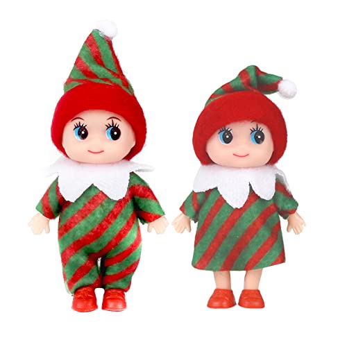POPOYU Weihnachtselfen Puppe für Jungen Mädchen,Elf Puppe Weihnachtself Weihnachtszubehör,Kleine Elf Baby Elfen Puppe,Weihnachts Mini Elfen Baby Puppe,Spielzeug für Kinder,Weihnachten,Geschenk von POPOYU