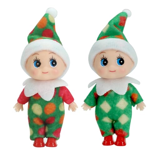POPOYU Weihnachtselfenpuppen Miniatur-Elfenspielzeugpuppen, perfekte Weihnachtsfeierdekorationen von POPOYU