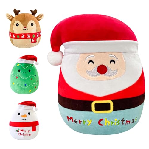 POPOYU Weihnachtsmann Kuscheltier,Kawaii Plüsch Kuscheltier,Elch Plüschtier Nikolaus Stofftier Weihnachtsmann für Kinder Sofa Schlafzimmer Dekoration Spielzeug Weihnachten Neujahr Geschenk von POPOYU