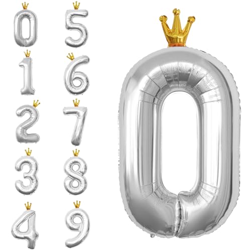 POPOYU Zahlen Luftballon Folienballon 0 Groß,40'' XXL Silber Zahlenballon 10. Geburtstag,Helium Ballons Zahlen Stehender Ballon für 10 Jahre Jungen Mädchen Geburtstags Hochzeit Jubiläum Party Deko POPOYU Zahlen Luftballon Folienballon 0 Groß,40'' XXL Silber Zahlenballon 10. Geburtstag,Helium Ballons Zahlen Stehender Ballon für 10 Jahre Jungen Mädchen Geburtstags Hochzeit Jubiläum Party Deko von POPOYU