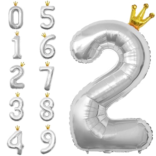 POPOYU Zahlen Luftballon Folienballon 2 Groß,40'' XXL Silber Zahlenballon 2. Geburtstag,Helium Ballons Zahlen Stehender Ballon für 2 Jahre Jungen Mädchen Geburtstags Hochzeit Jubiläum Party Deko POPOYU Zahlen Luftballon Folienballon 2 Groß,40'' XXL Silber Zahlenballon 2. Geburtstag,Helium Ballons Zahlen Stehender Ballon für 2 Jahre Jungen Mädchen Geburtstags Hochzeit Jubiläum Party Deko von POPOYU
