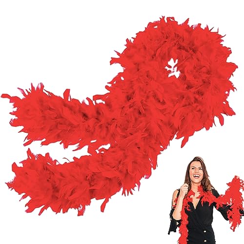 POPOYU Rot Federboa,Boa für Damen und Mädchen,80g 2m/6.6ft Natürliche Truthah Feder-Boa,Rot Federboa Halt für Straßenfasching,Geburtstagsfeier,Konzert,Karneval,Tischdeko, Halloween,Weihnachtsfeier POPOYU Rot Federboa,Boa für Damen und Mädchen,80g 2m/6.6ft Natürliche Truthah Feder-Boa,Rot Federboa Halt für Straßenfasching,Geburtstagsfeier,Konzert,Karneval,Tischdeko, Halloween,Weihnachtsfeier von POPOYU