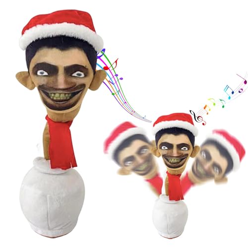Skibidi Toilet Plüschtier,weihnachtlicher elektrischer Musik-Toilettenmann,Skibidi Toiletten Plüschtier für Spiele Fan,Lustige Und Einzigartige Skibidi Toiletten gefüllte Puppen für Kindergeburtstag von POPOYU